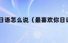 最喜欢你了日语谐音（最喜欢你了日语怎么念）