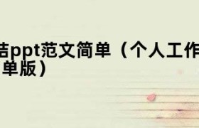 2020个人工作总结ppt模板免费下载 个人工作总结ppt内容怎么写