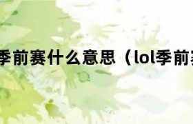 lol季中冠军赛是什么意思 英雄联盟季前赛是哪个版本