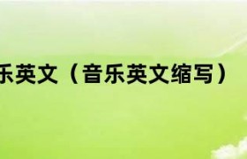 音乐术语缩写 音乐缩写字母怎么写