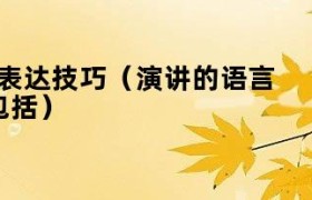 演讲的语言技巧 演讲的语言技巧运用的真实案例