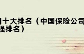 中国保险公司排名前五十名 中国保险公司前十排名