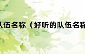好听的队伍名字和口号 好听的队伍名称霸气