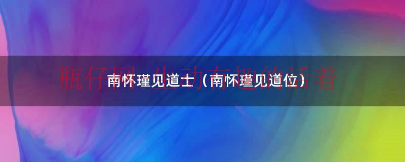 南怀瑾见道士（南怀瑾见道位）
