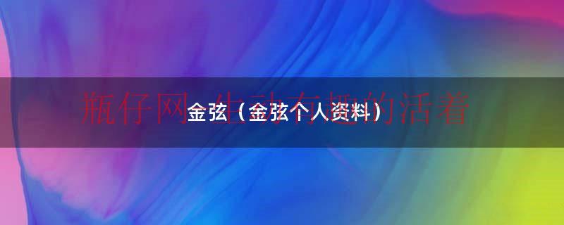 金弦（金弦个人资料）