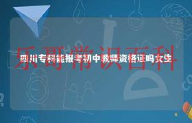 四川专科可以报初中教资吗 四川专科可以考教师资格证吗缩略图