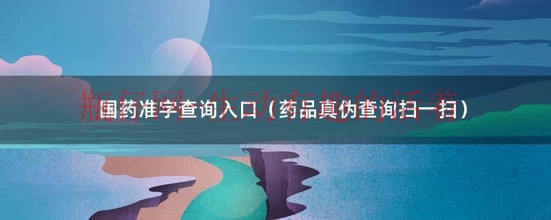 国药准字查询入口（药品真伪查询扫一扫）