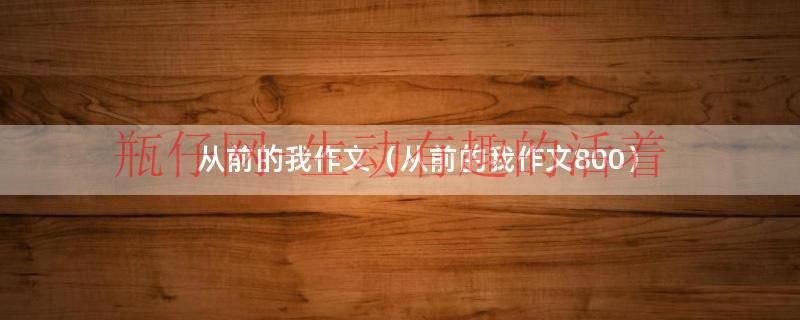 从前的我作文（从前的我作文800）
