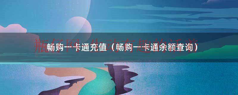 畅购一卡通充值（畅购一卡通余额查询）