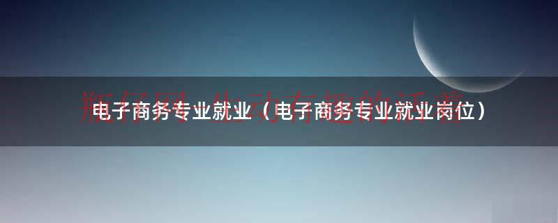 电子商务专业就业方向,工资多少（电子商务专业就业方向就业岗位有哪些）