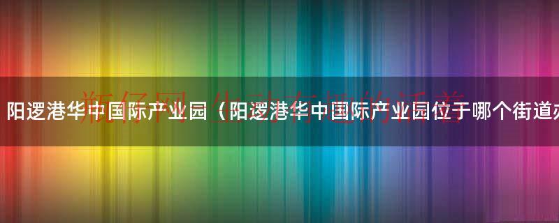 阳逻港华中国际产业园（阳逻港华中国际产业园位于哪个街道办）