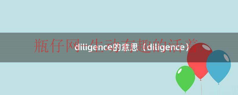 diligence（diligence是什么意思中文翻译成）
