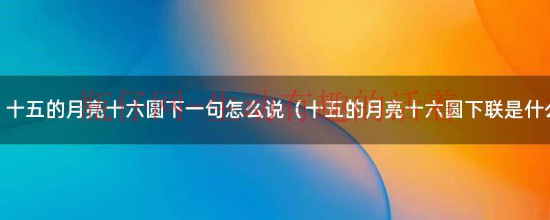 十五的月亮圆下一句是什么（十五的月亮十六圆英语怎么说）