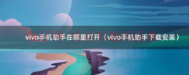 vivo手机助手在手机哪个地方（vivo手机助手怎么打开?）