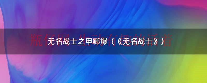 无名战士之刃给谁用好（无名战士之甲值得买吗）