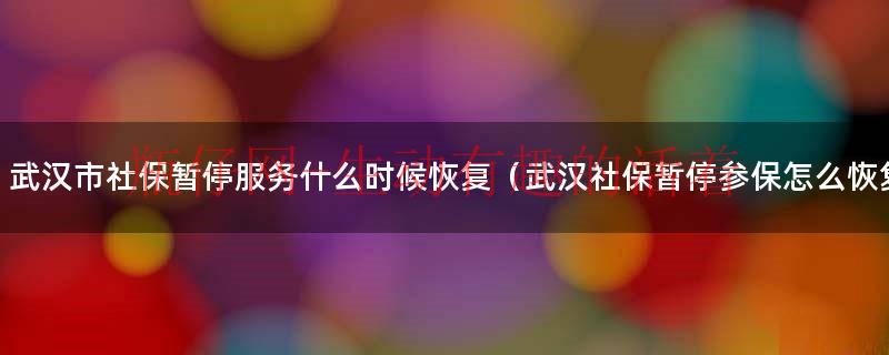 武汉怎么查看社保是否暂停（武汉市社保暂停缴费如何开启）