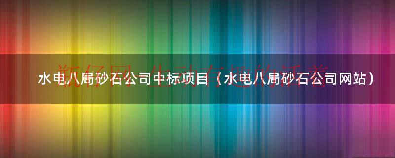 水电八局长九项目砂石公司（水电八局长九项目砂石公司）
