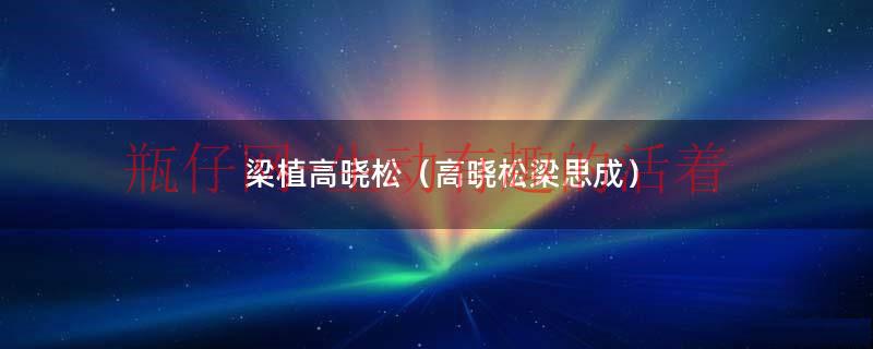 梁植与高晓松（梁植专访完整视频）