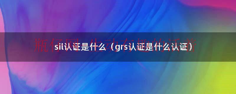 sil2认证证书（sil认证等级）