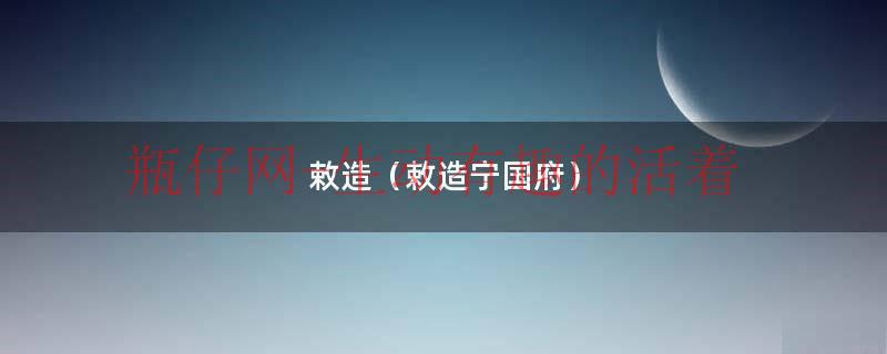 敕造宁国府引号作用（敕造宁国府什么意思）