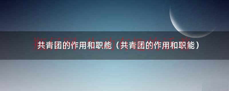 共青团有啥作用（共青团有何作用）