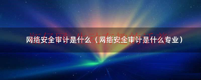 网络安全审计系统功能（网络安全审计制度）