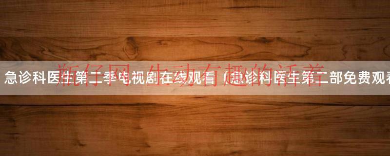 急诊科医生第二季电视剧在线观看（急诊科医生第二部免费观看）