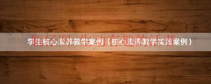 核心素养课堂教学案例（核心素养的教学案例）
