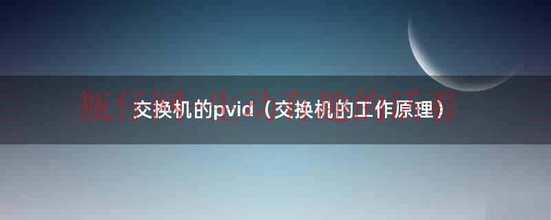 交换机pvid和vlanid值有什么区别（交换机pvid和vlanid）