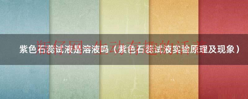 紫色石蕊试剂（紫色石蕊试液的成分）
