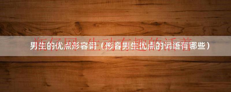 男生的优点形容词（形容男生优点的词语有哪些）